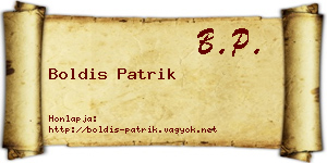 Boldis Patrik névjegykártya