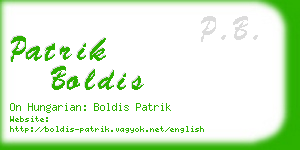 patrik boldis business card